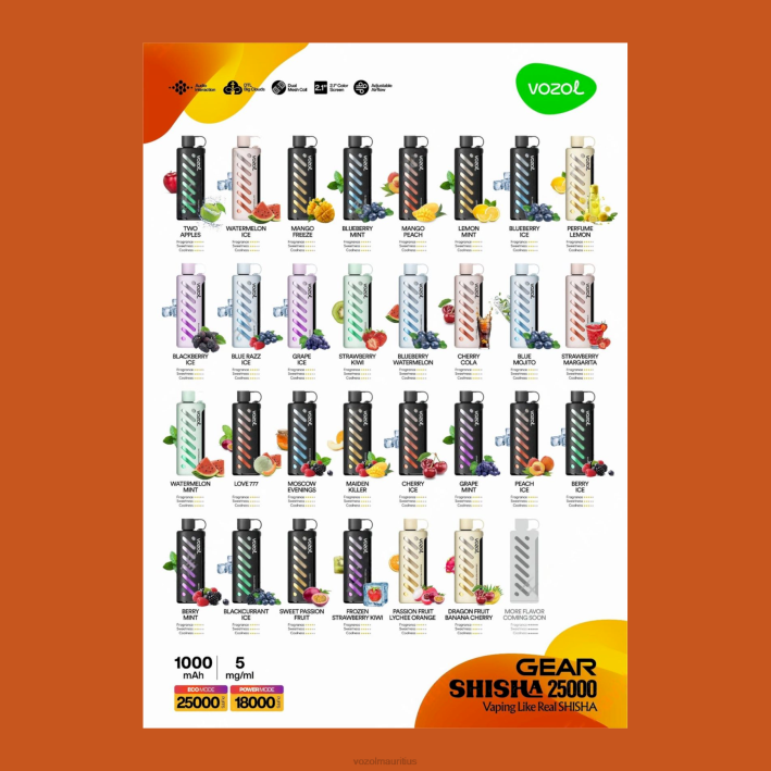 VOZOL Mauritius - VOZOL Gear Shisha 25000 484D1