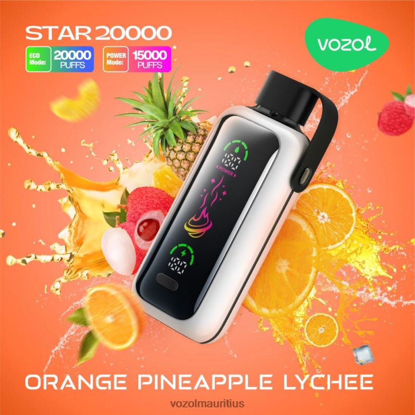 VOZOL Vape Review - ORANGE PINEAPPLE LYCHEE VOZOL STAR 20000 2VLVBH15